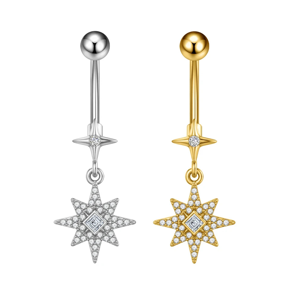 Butterfly Flower Clip Belly Ring