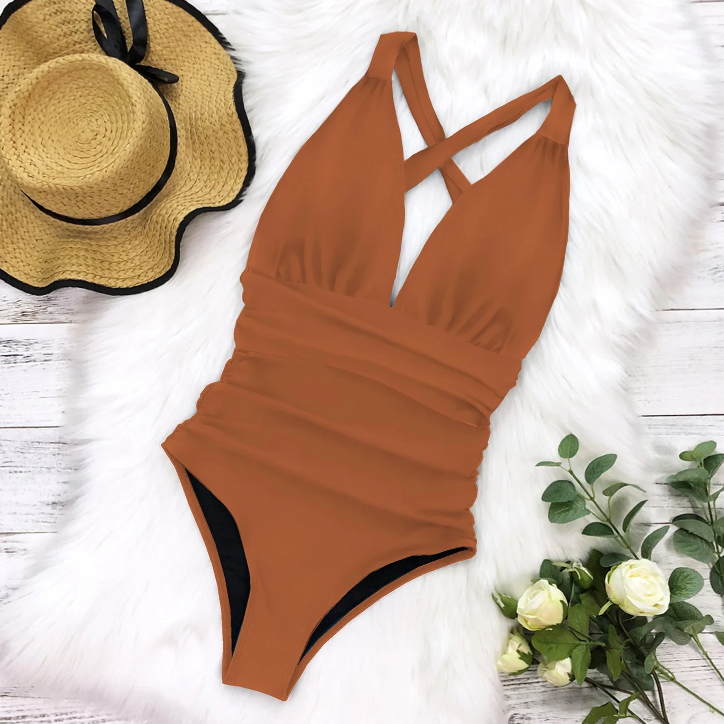 Floral Deep V Monokini
