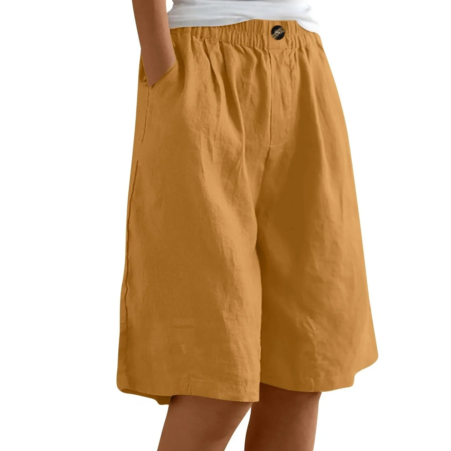 Loose Cotton Linen Capris