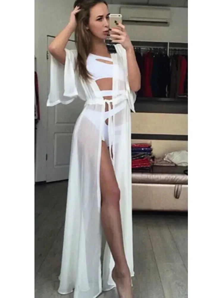 Mesh Bikini Cover-Up Cardigan