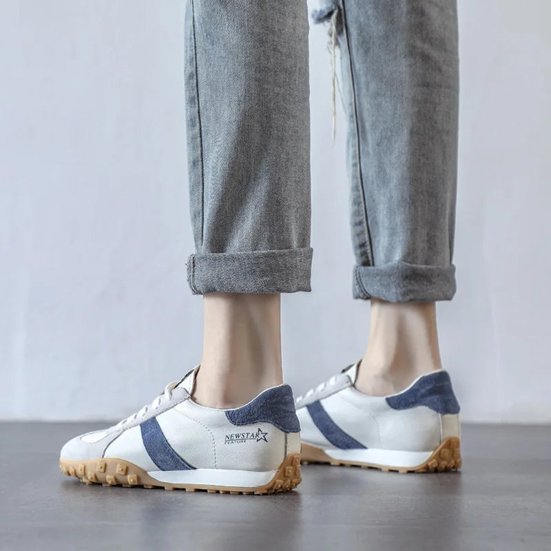 Soft Leather White Running Shoes