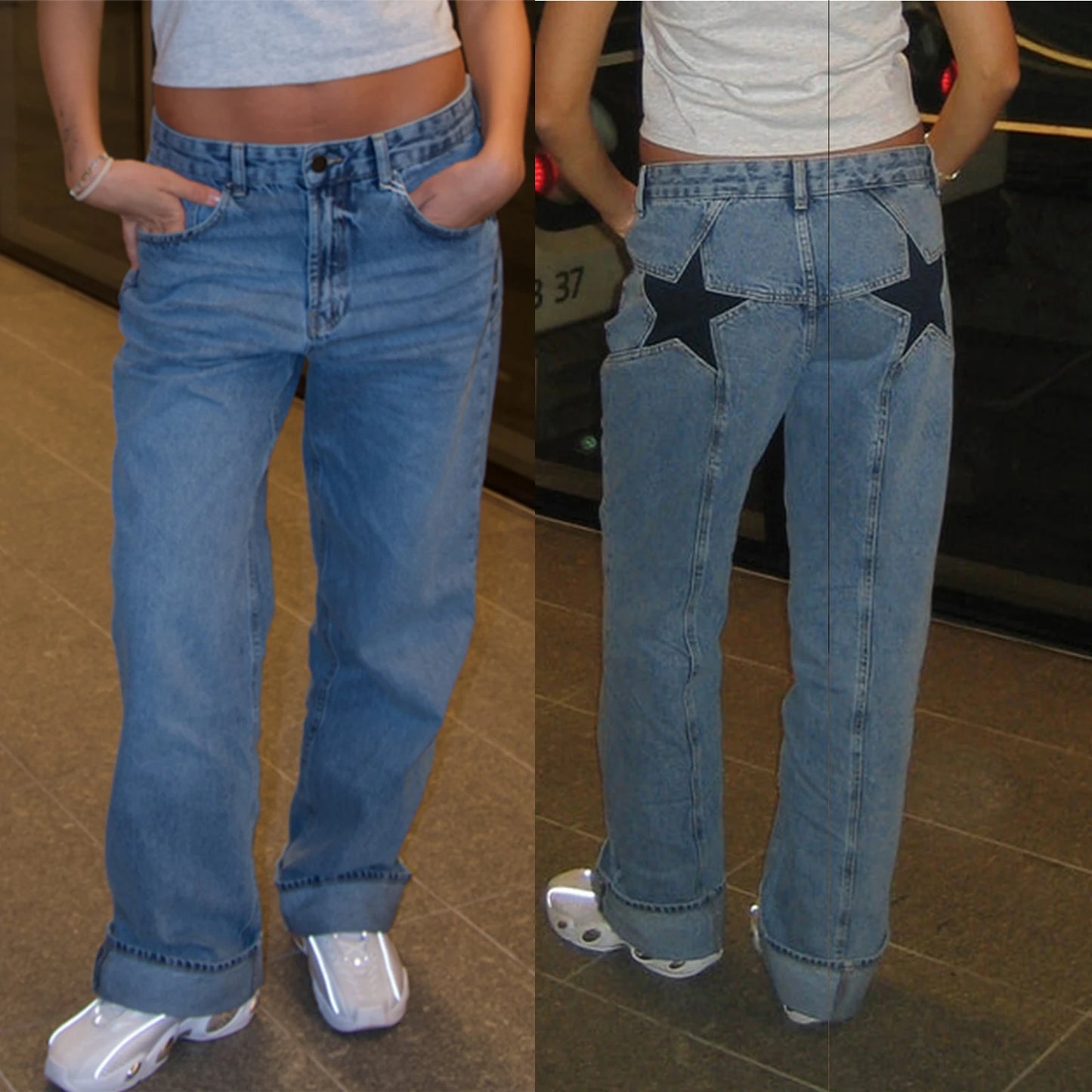 Y2K Star Print Jeans