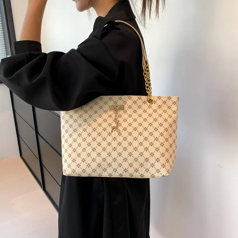 Textured Soft Leather Tote Bag