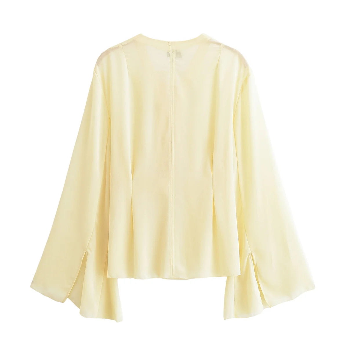 Chiffon V-Neck Lace-Up Shirt
