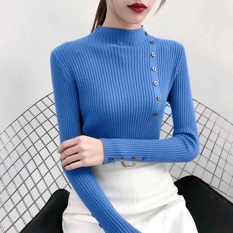 Slim Fit Turtleneck Knit Sweater