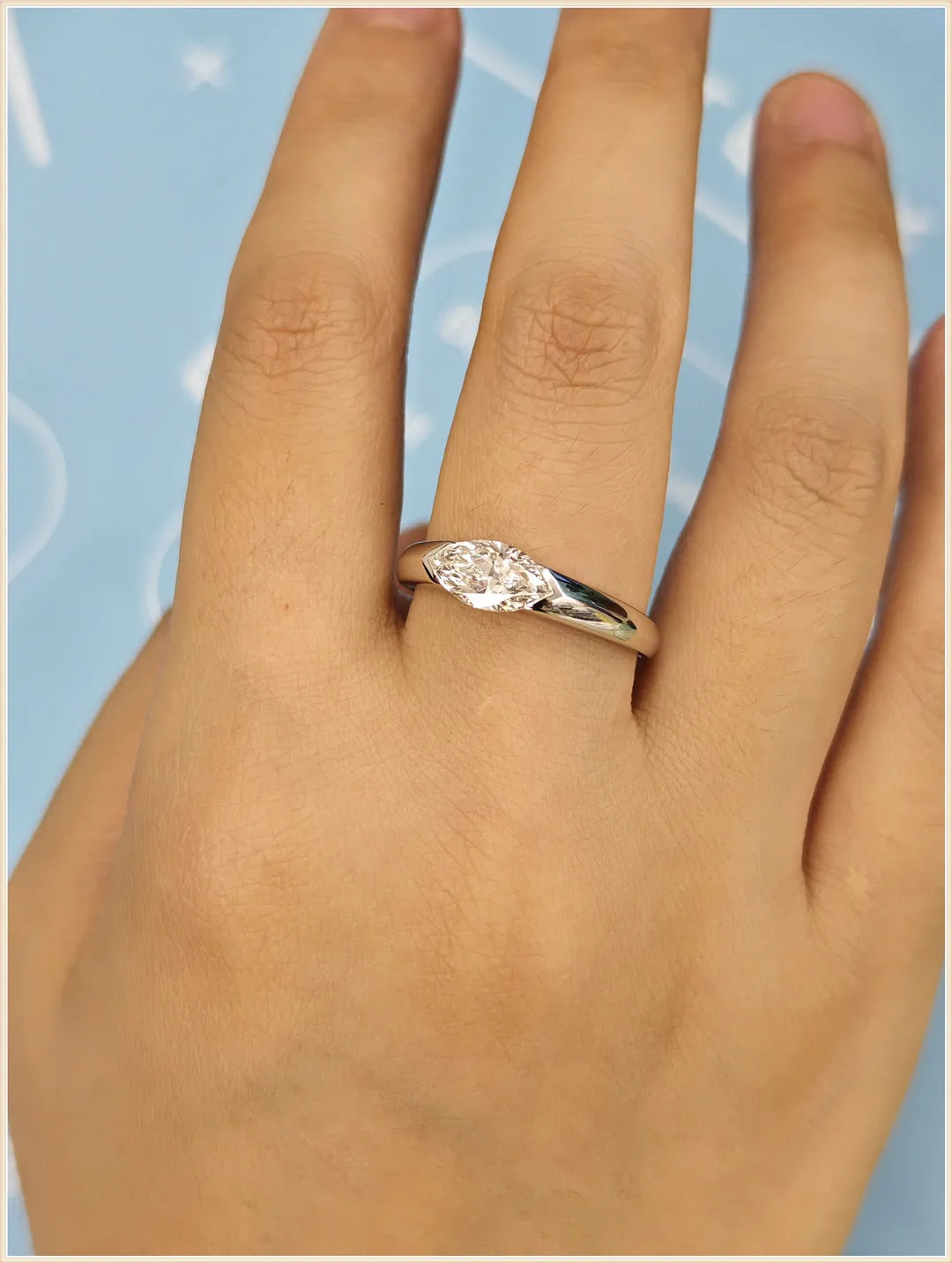1ct Lab-Grown Horse’s Eye Diamond Ring
