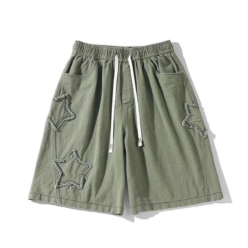 Vintage Denim Patchwork Shorts