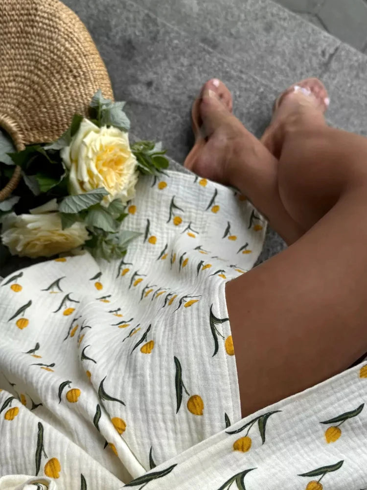Cotton Floral Midi Dress