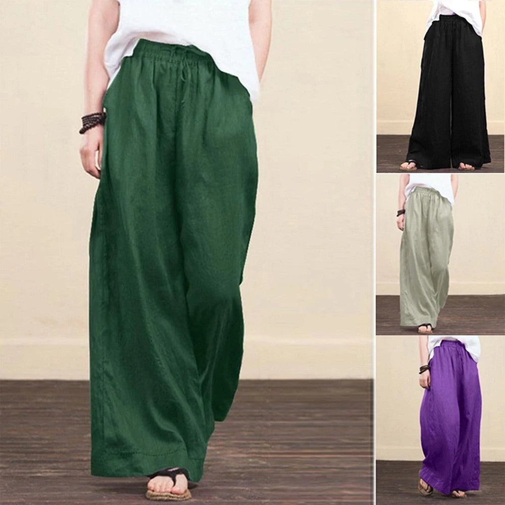 Cotton Linen Baggy Palazzo Pants