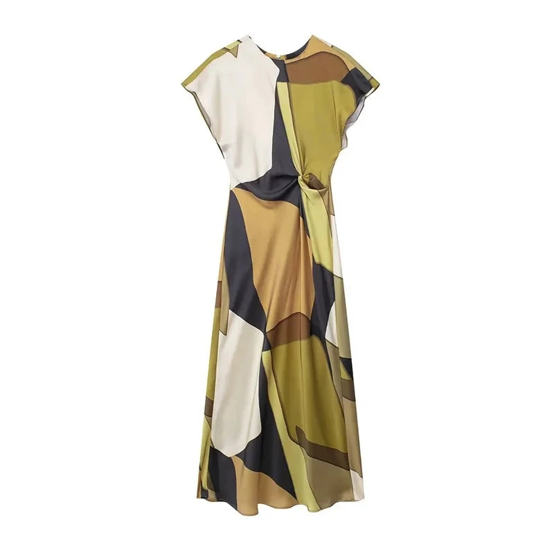 Vintage Print Maxi Dress