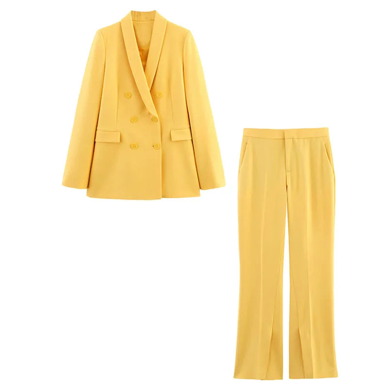 Yellow Blazer & Pants Set