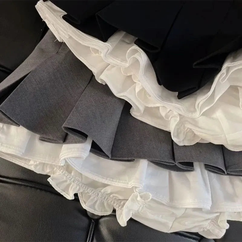 Ruffled Pleated Mini Skirt