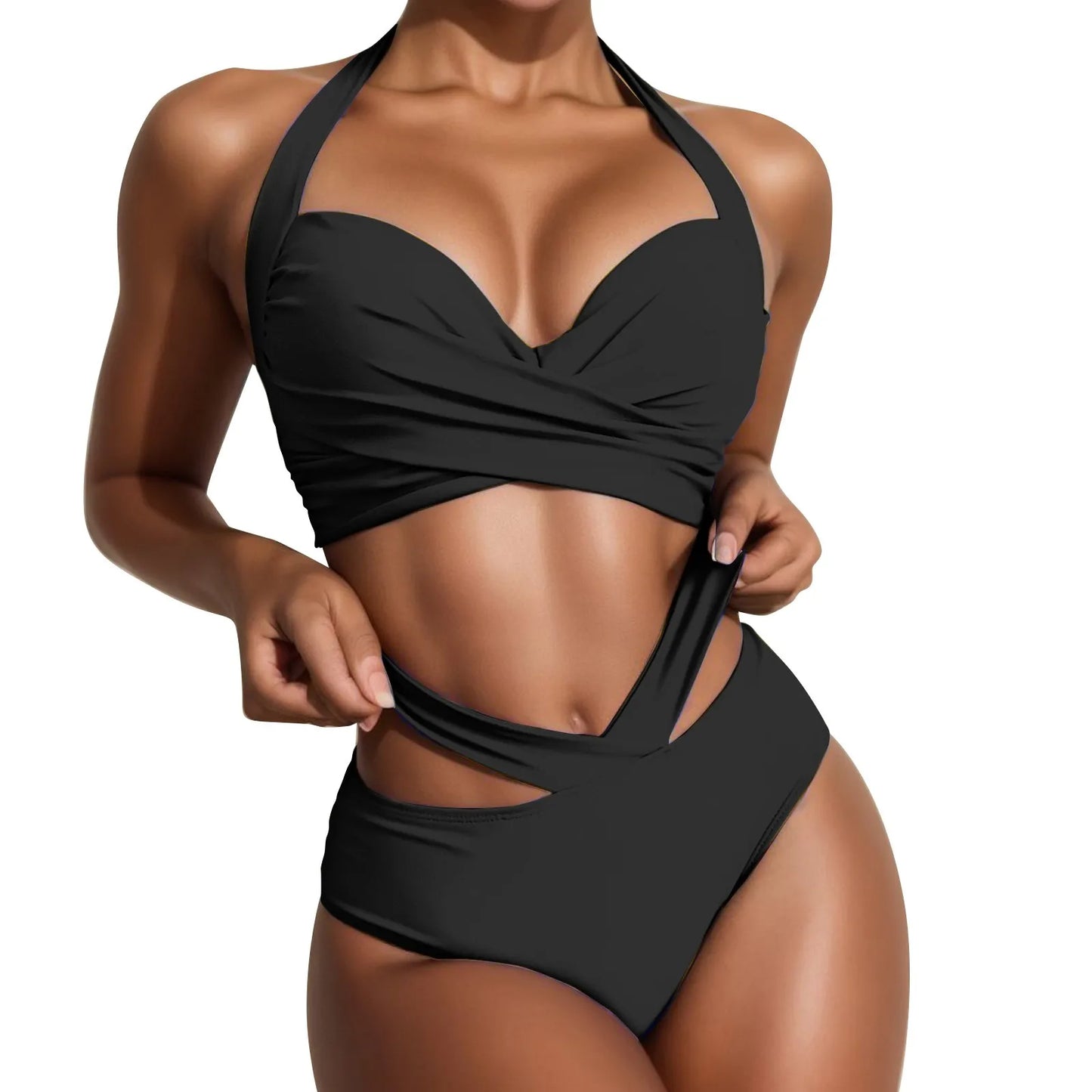Women’s Solid Halter Bikini Set
