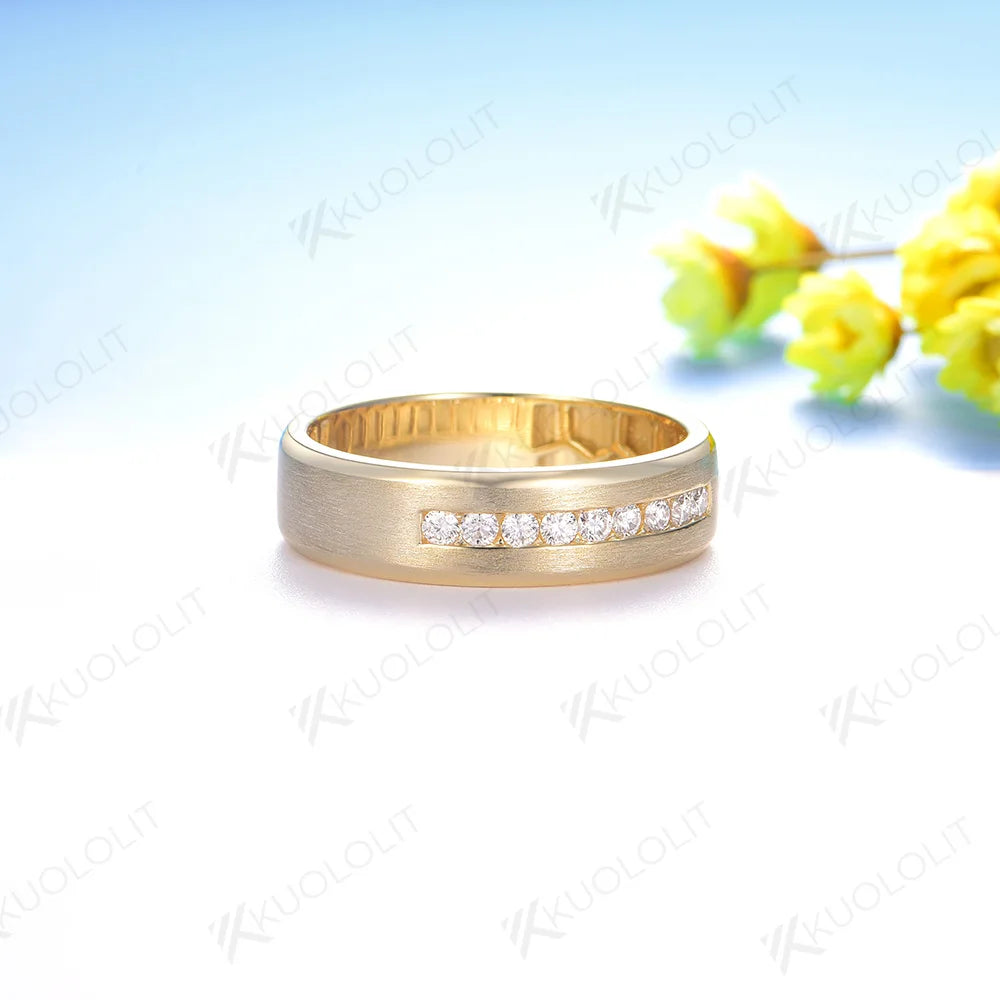 Lab Diamond Brushed Platinum Band