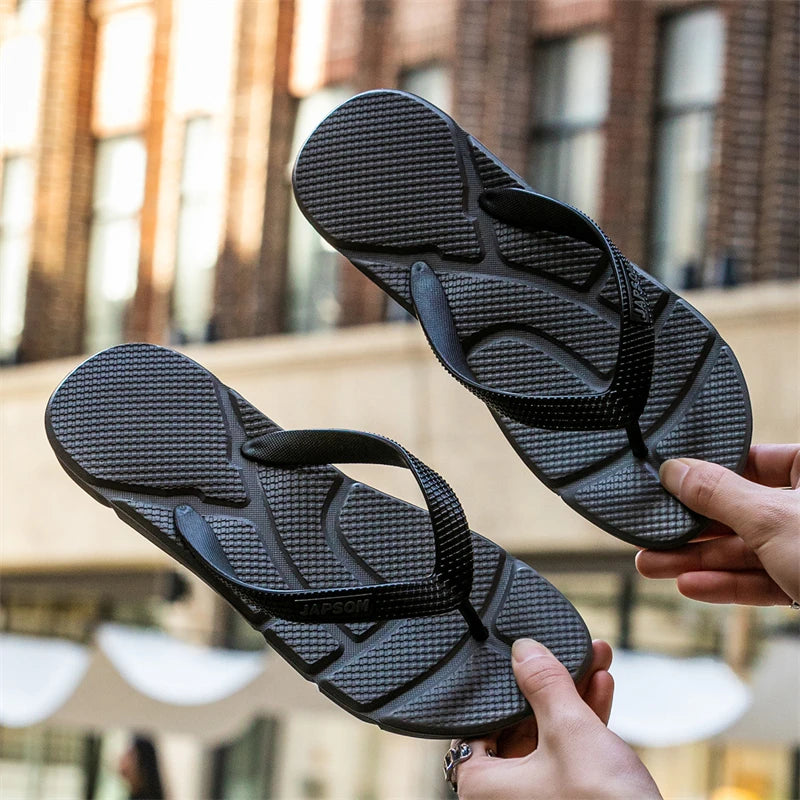 Men’s Black Massage Flip-Flops