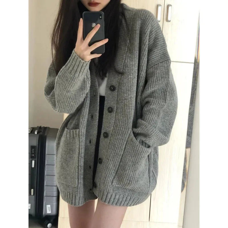 V-Neck Loose Knit Cardigan