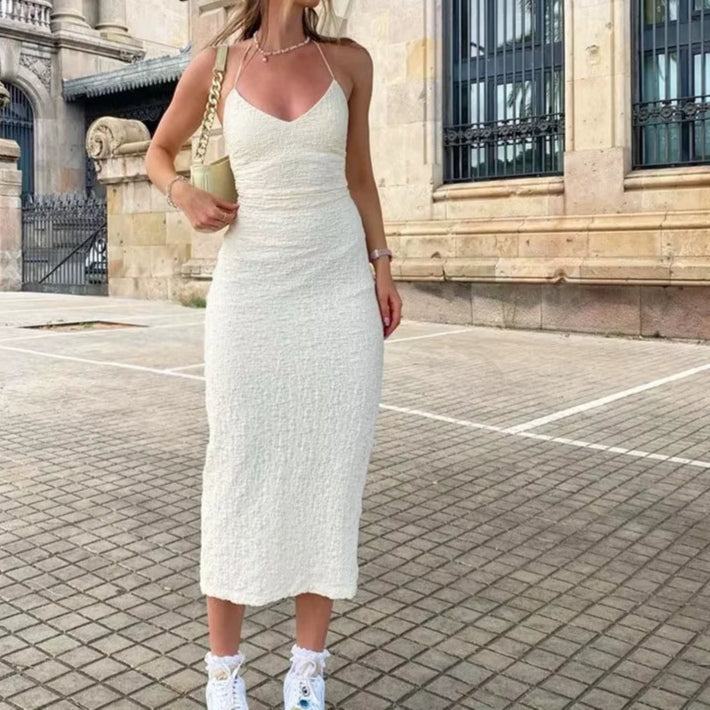 Backless Sleeveless Knit Maxi Dress