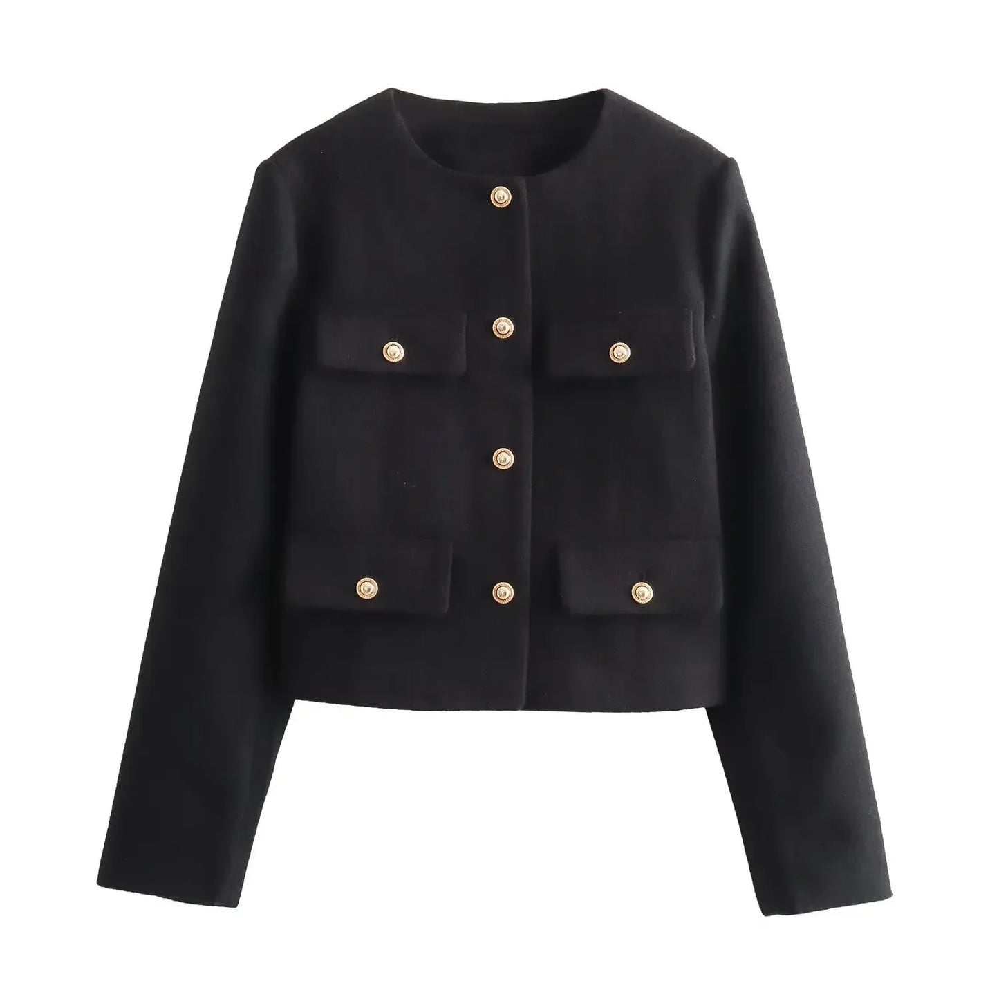 Textured Short Button Jacket