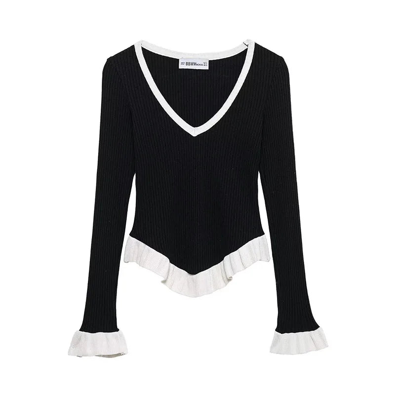 2025 V-Neck Knitted Top