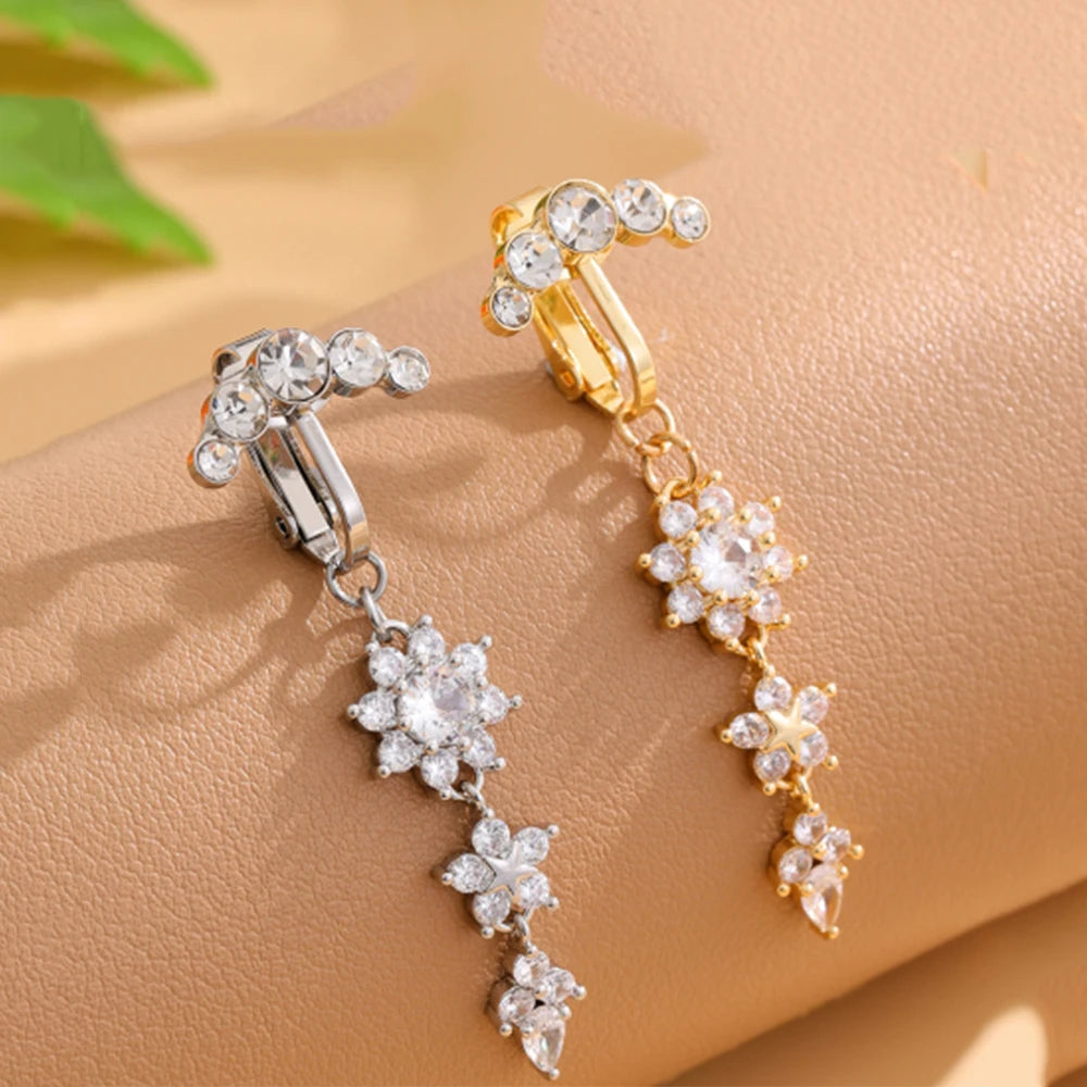 Butterfly Flower Clip Belly Ring
