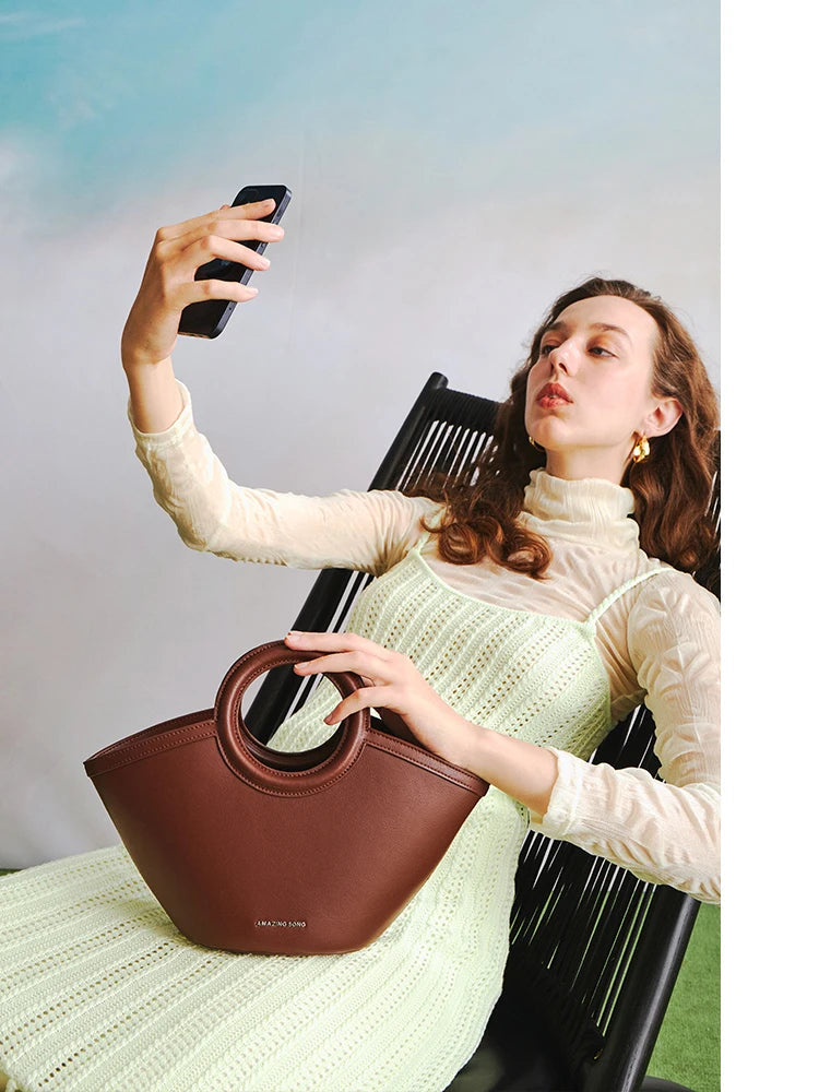 Song Shell Leather Crossbody Bag
