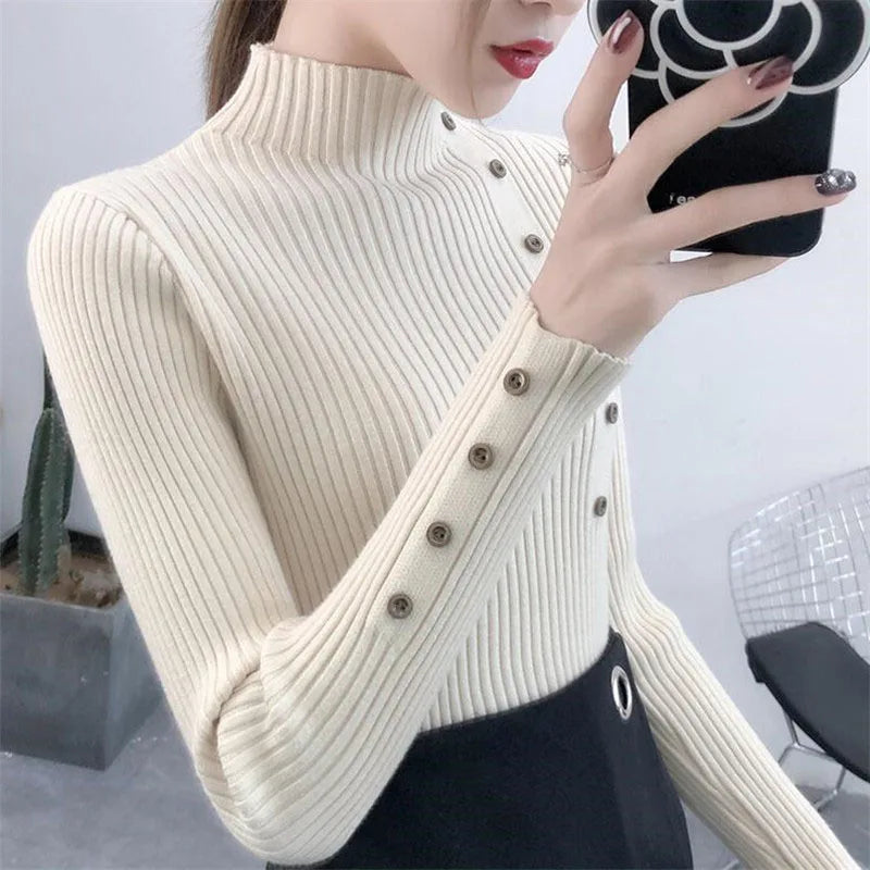 Slim Fit Turtleneck Knit Sweater
