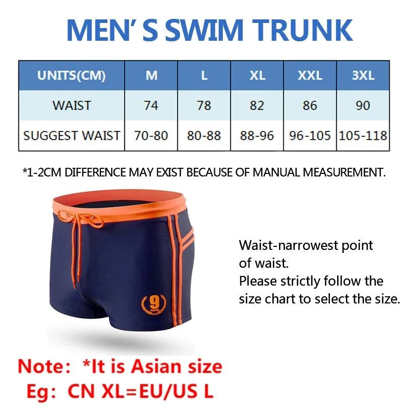 Men’s Adjustable Summer Swim Trunks