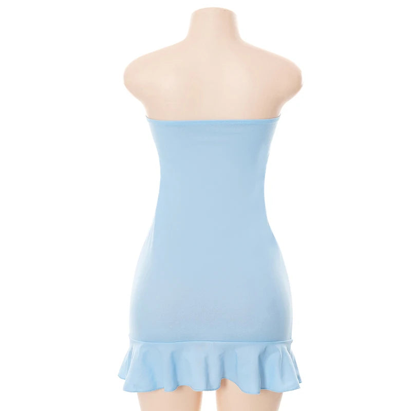 Strapless Pleated Mini Dress