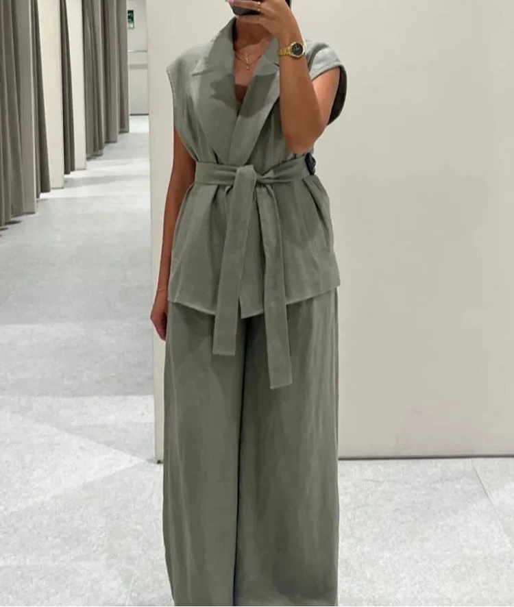 Sleeveless Vest & Pants Set