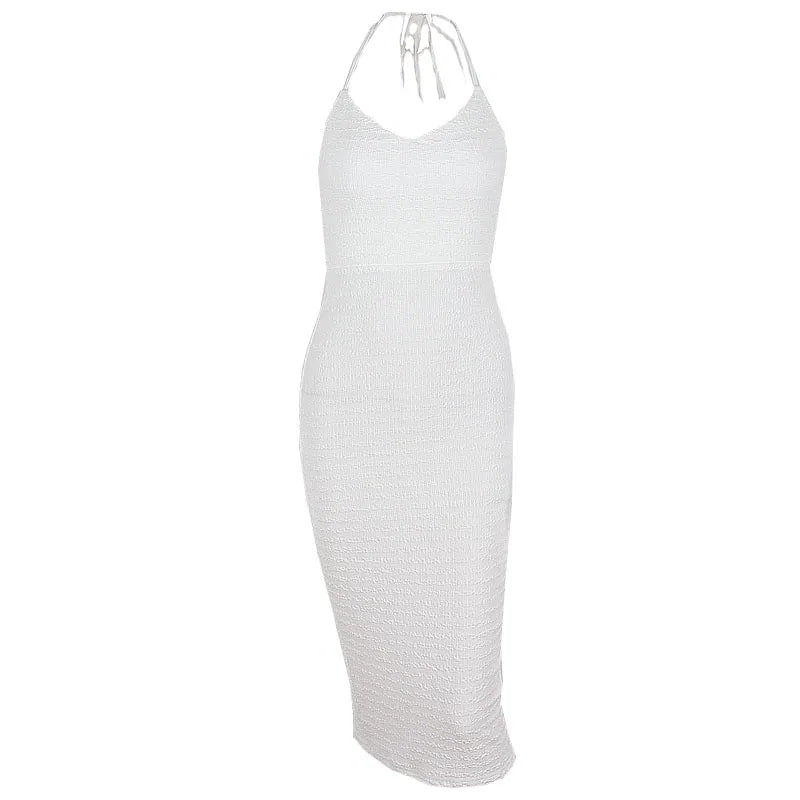 Backless Sleeveless Knit Maxi Dress