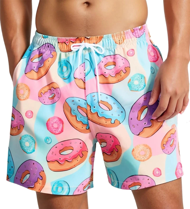 Men’s Beer Print Beach Shorts