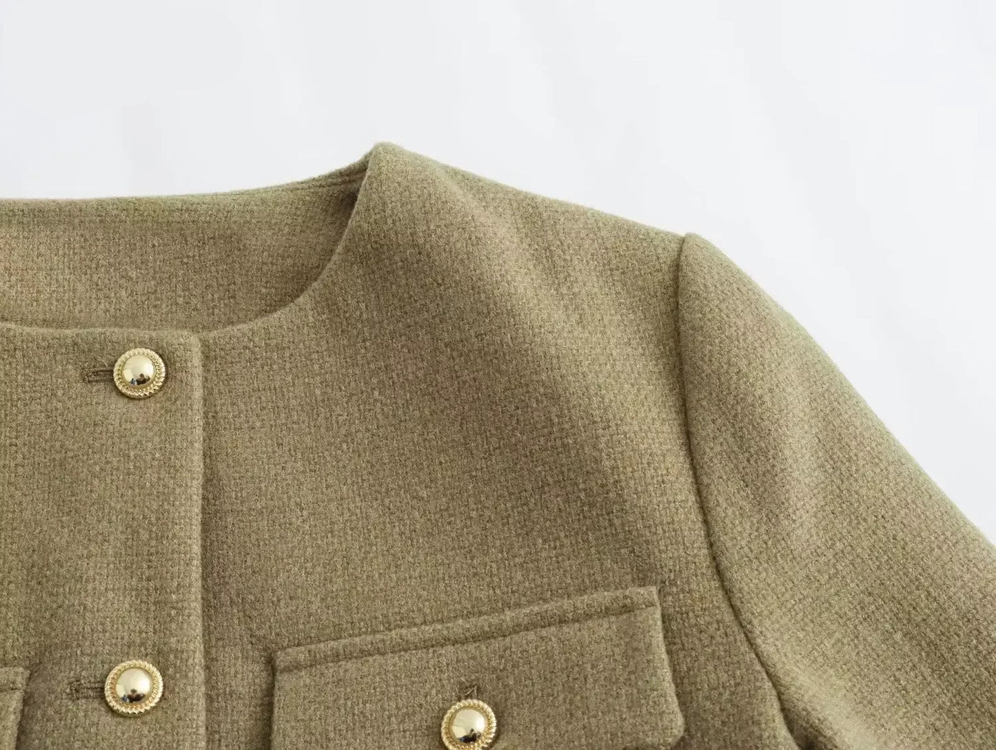 Textured Short Button Jacket