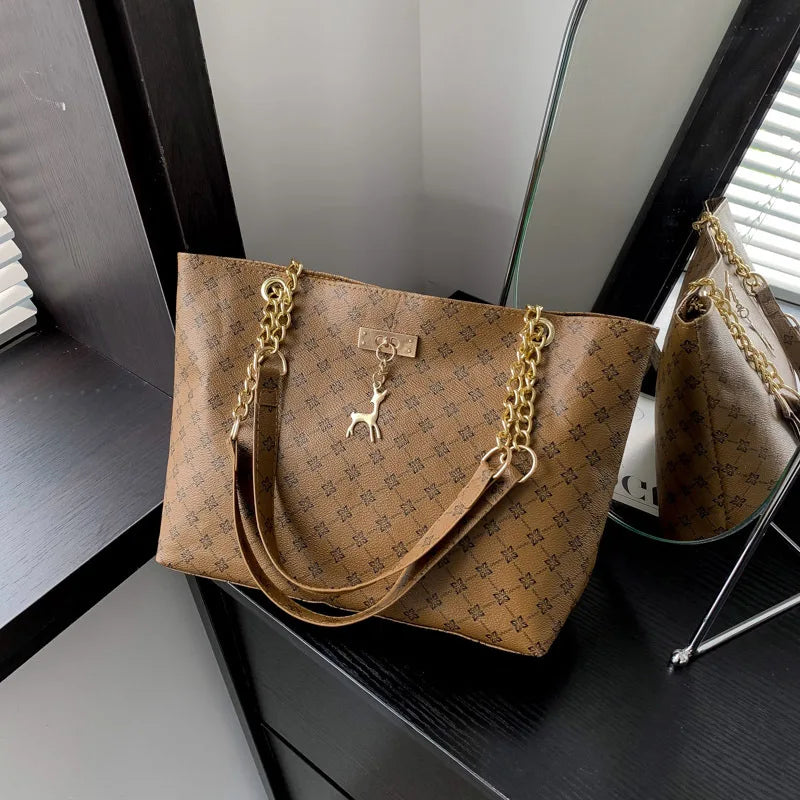Textured Soft Leather Tote Bag