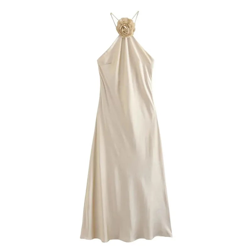 Off-Shoulder Satin Dress