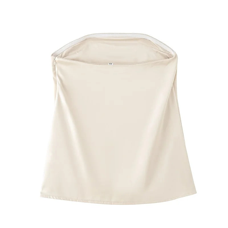 Satin High Waist Pants Set