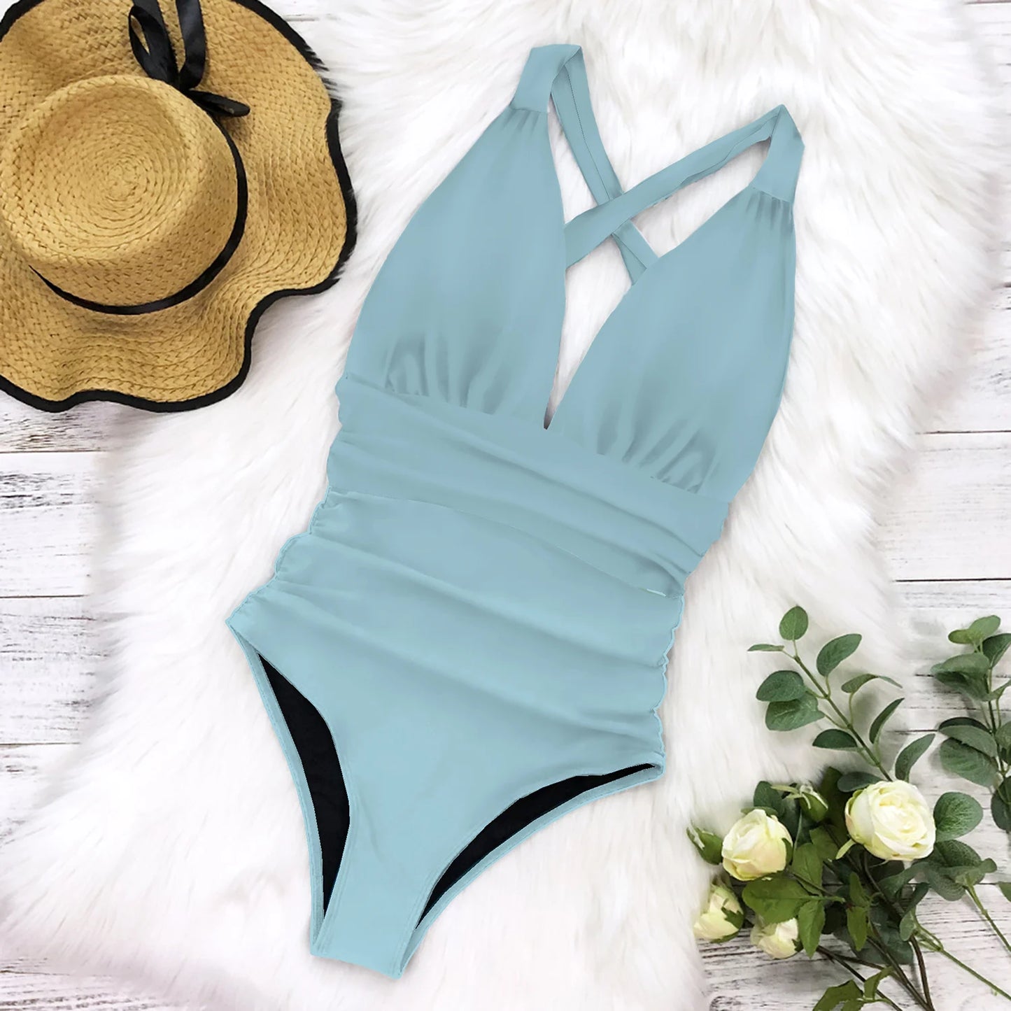 Floral Deep V Monokini