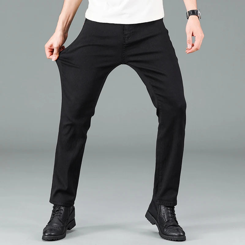 Pure Black Straight Fit Jeans