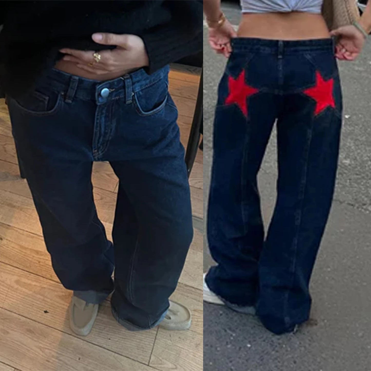 Y2K Star Print Jeans