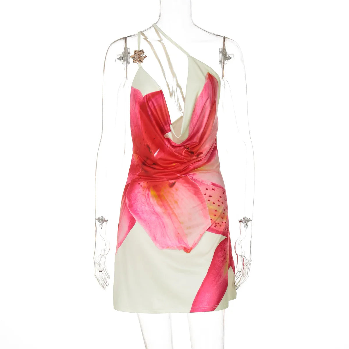 One-Shoulder Print Dress