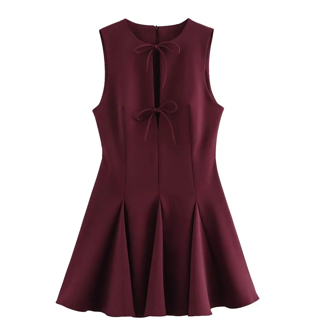 Vintage Bow Mini Dress