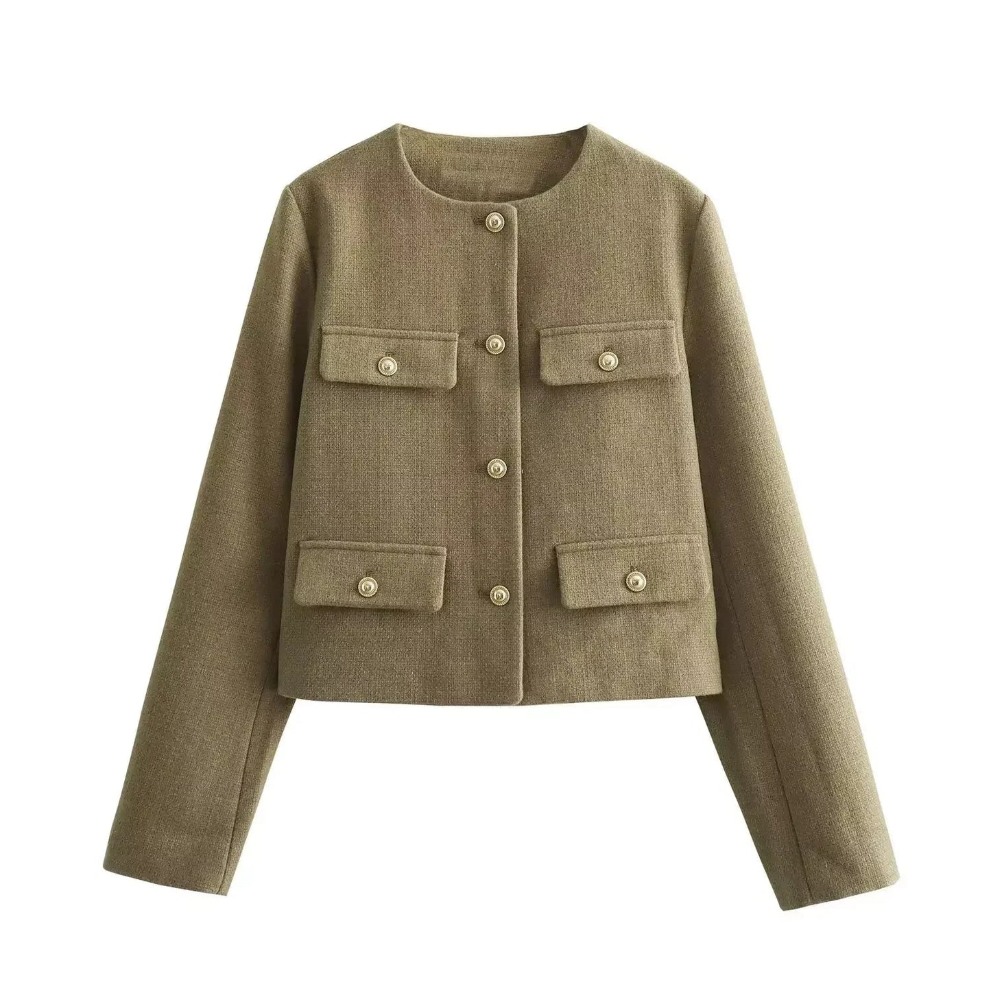 Textured Short Button Jacket