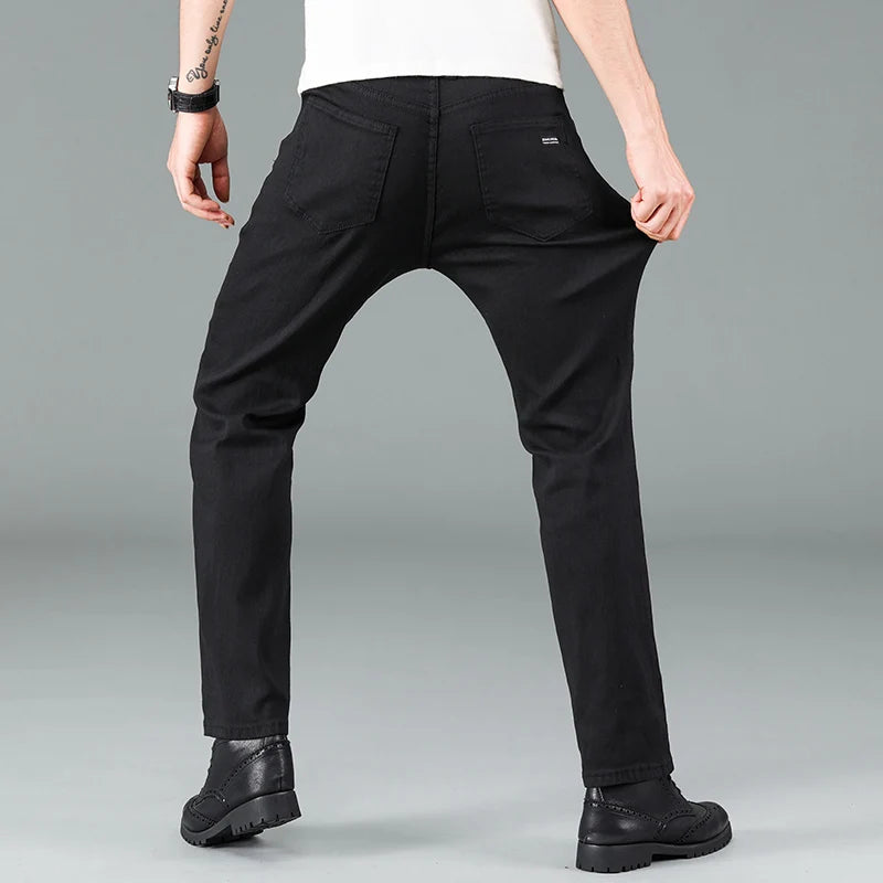 Pure Black Straight Fit Jeans