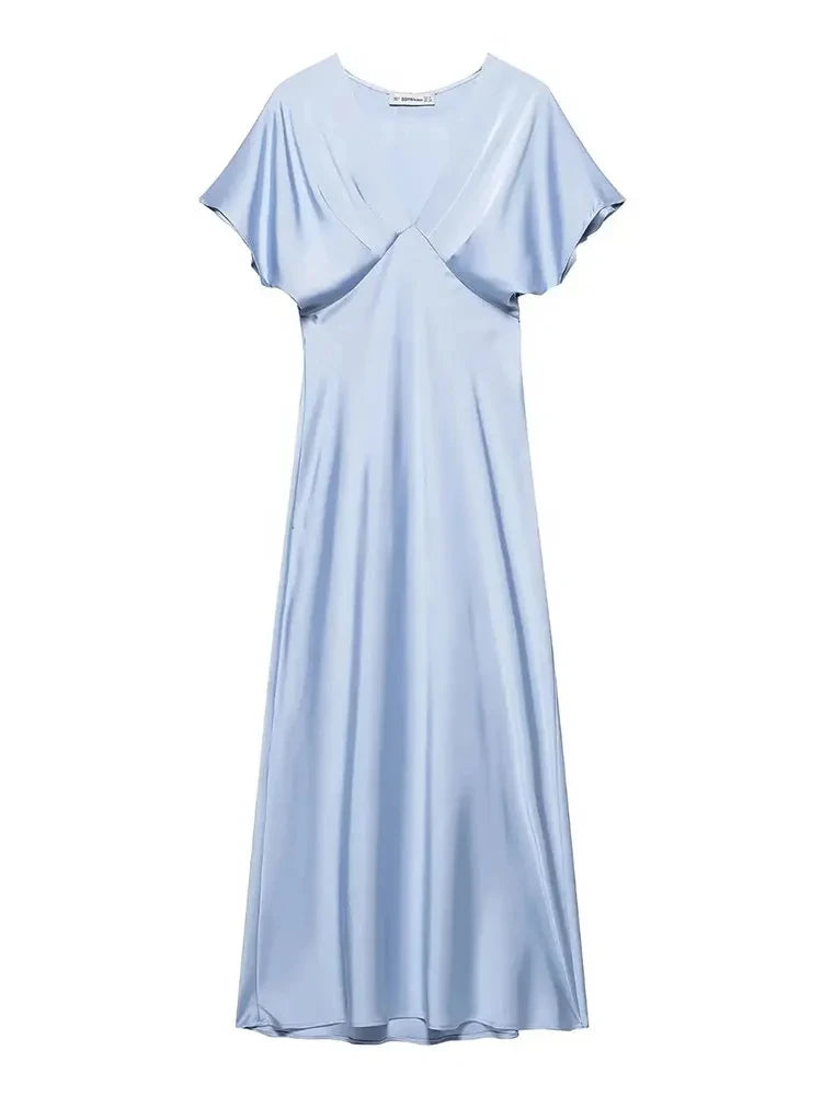 2025 Satin V-Neck Dress