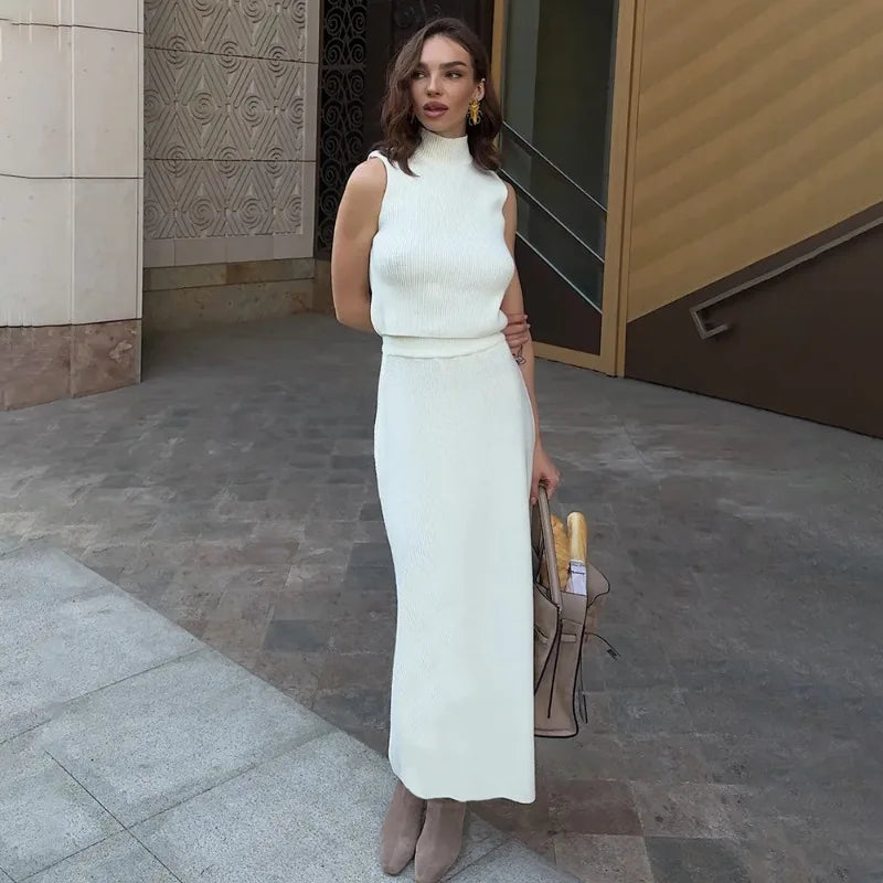 Elegant Knit Skirt Set
