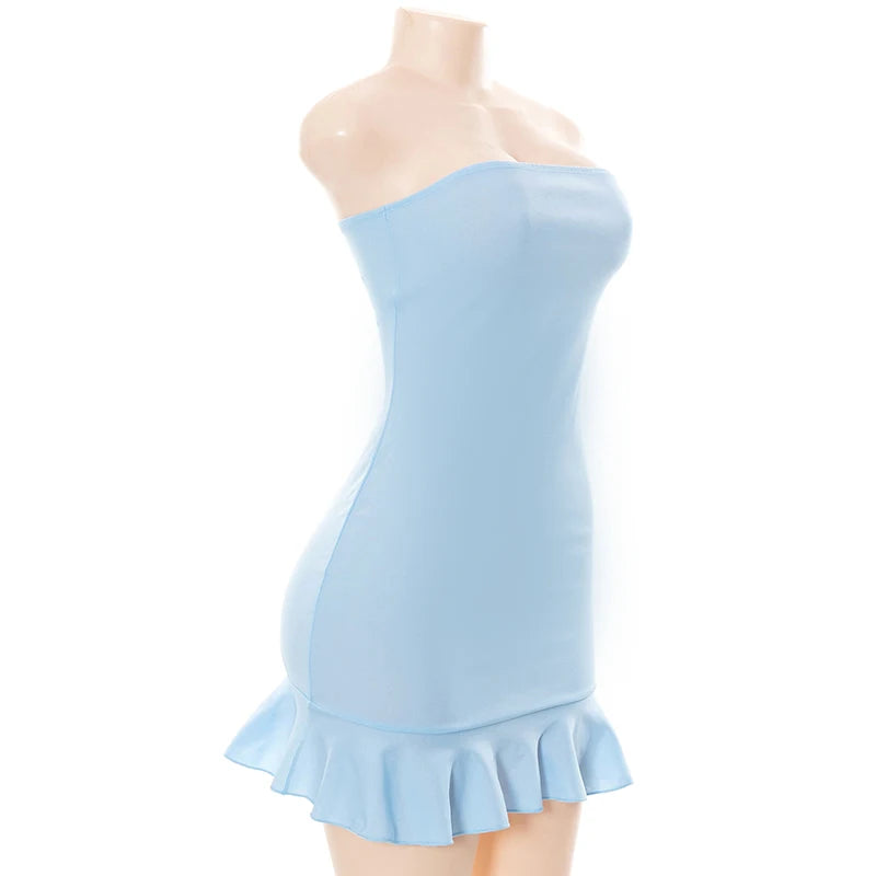 Strapless Pleated Mini Dress