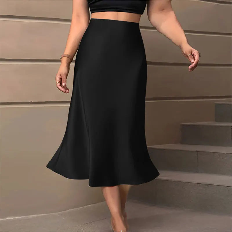 Satin A-Line Skirt
