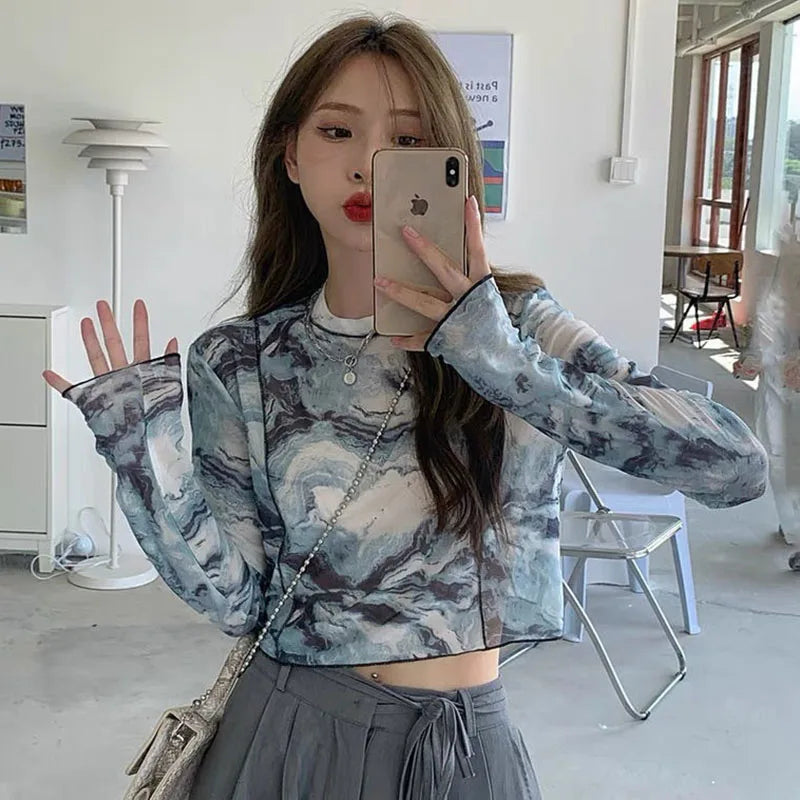 Tie-Dye Cropped Gauze Tee