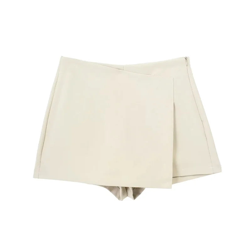 Asymmetric High Waist Skort