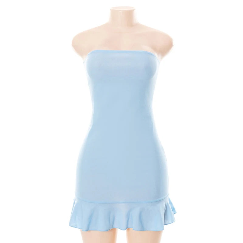 Strapless Pleated Mini Dress
