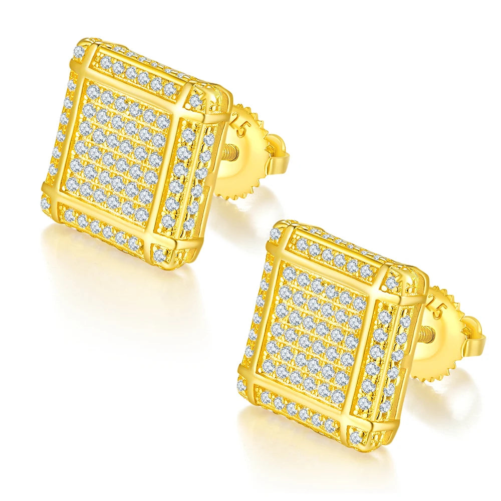 Sterling Moissanite Square Stud Earrings